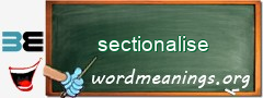 WordMeaning blackboard for sectionalise